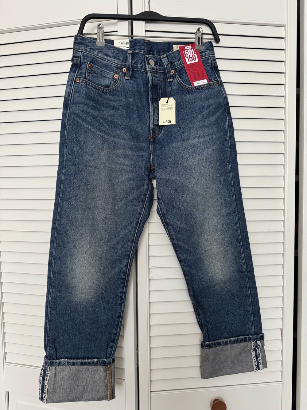 NWT Levi's 501 Anniversary Edition High Rise Fitted Straight Jeans 28/30